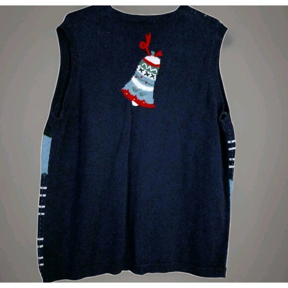 Nutcracker Women's Size 1X Vintage Christmas Poinsettia Button Down Vest - Picture 2 of 5